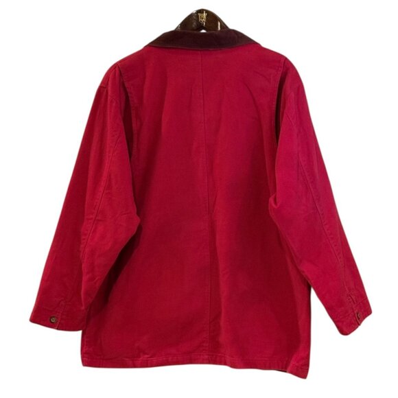 Alleghany Trail Vintage Women's Twill Chore Coat Red Pockets Jacket Size Large - Picture 3 of 8